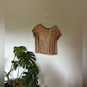 Rose Gold Sequin Top